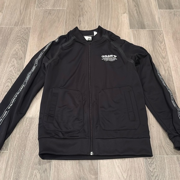 Adidas Girls Black Zip Up Size Medium